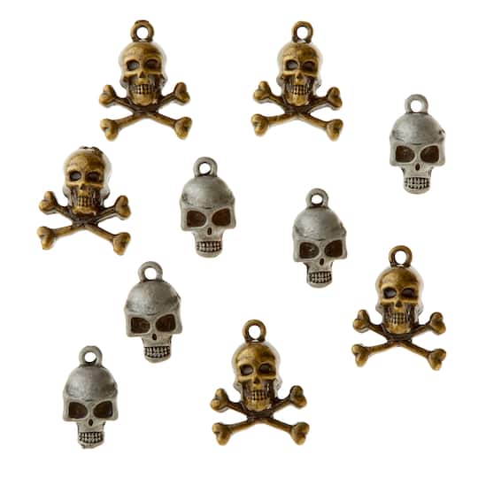 Found Objects&#x2122; Skull Charms by Bead Landing&#x2122;